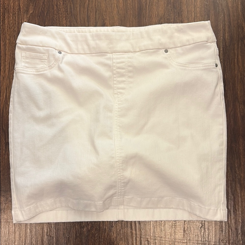 Classic White Denim Skirt
